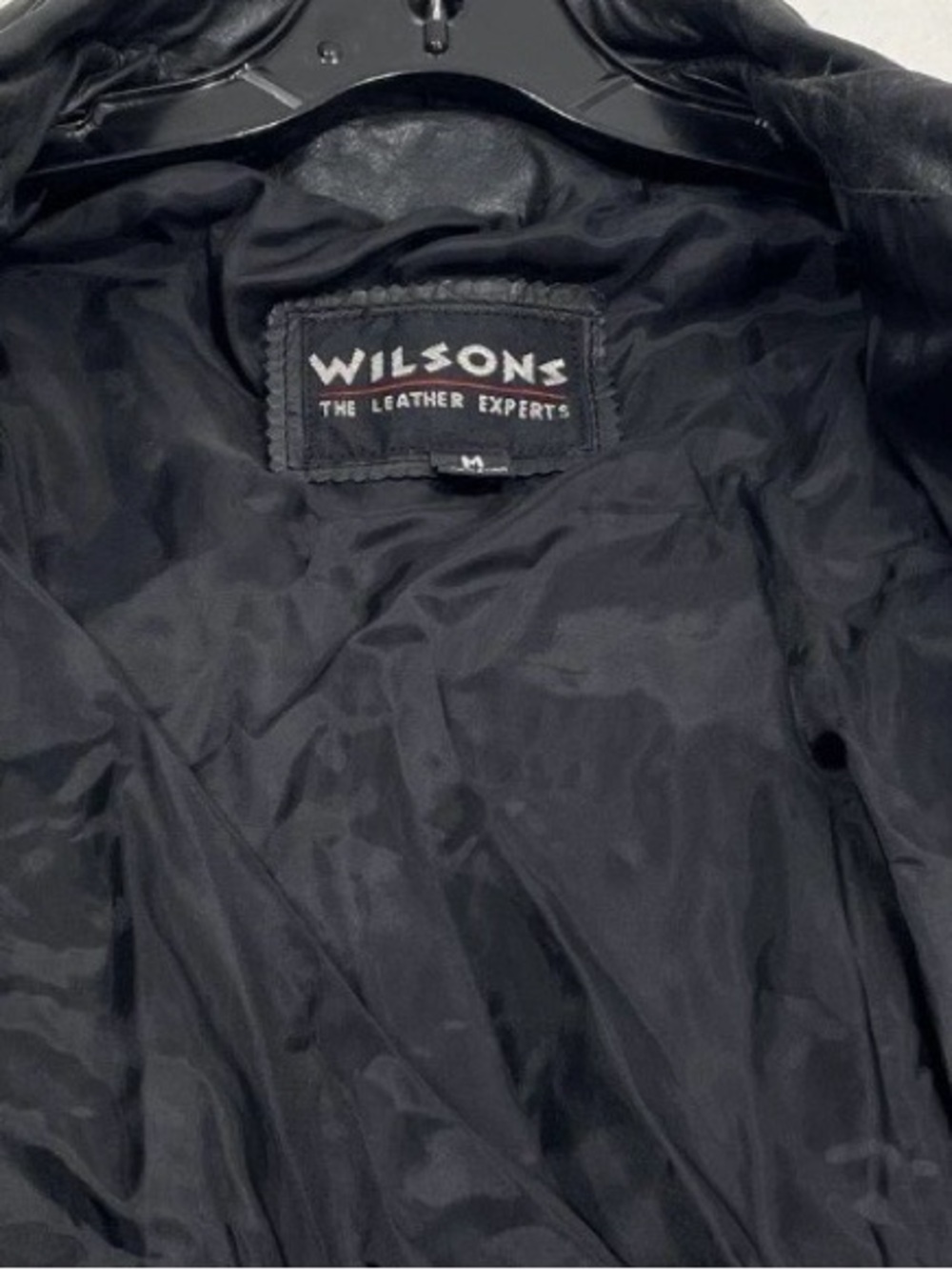 Vintage 80’s Wilson Cropped Leather Moto Jacket w/Belt, Pockets, Zippers   Sz M - Picture 4 of 5